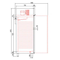 Shéma Coreco - Armoire réfrigérée GN 2/1 emboutie - 1 porte - 645 L