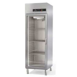 Coreco - Armoire réfrigérée inox positive - GN 2/1 emboutie - 1 porte vitrée - 645 L