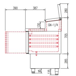 Coreco - Saladette GN 1/1 - 3 portes pleines - 8 bacs GN 1/4 - Prof. 700 mm