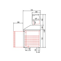 Coreco - Table à pizza réfrigérée GN 1/1 - 2 portes pleines + 7 tiroirs à pâtons - Prof. 700 mm