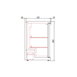 Coreco - Arrière-bar inox 2 portes vitrées battantes - Hauteur 850 mm