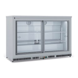 Coreco - Arrière-bar inox 2 portes vitrées coulissantes - Hauteur 850 mm - ERHS-350-LI